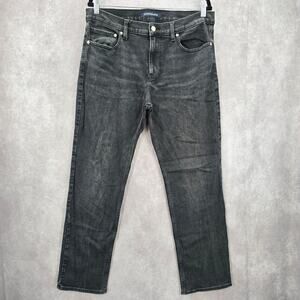 Calvin Klein Black Silver Straight Denim Jeans Pants Bottoms Men's 34x30‎